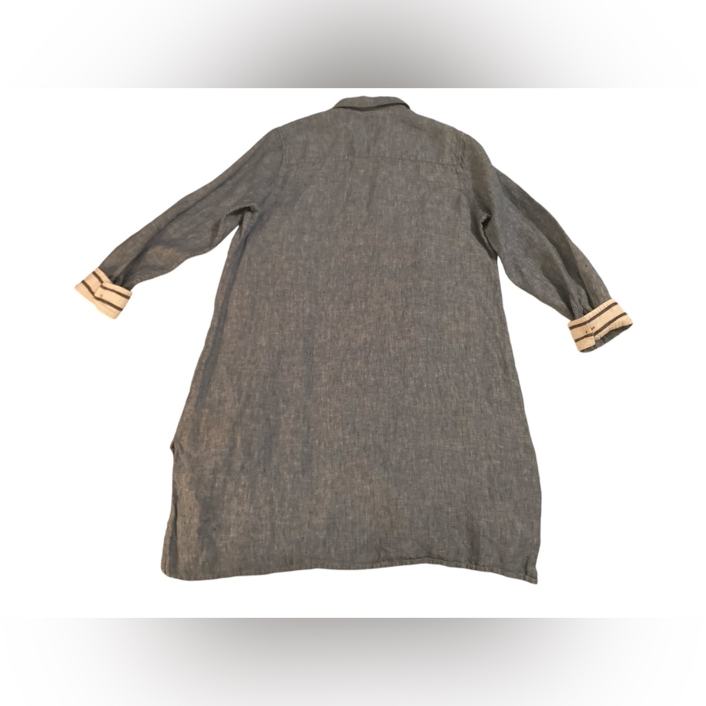 Soft Surroundings 100% Linen Lagenlook Long Sleeve Shirt Dress. Size Large. - Picture 5 of 14